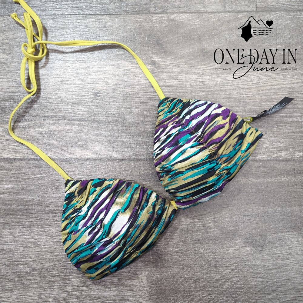 A.Che Padded Triangle Halter Bikini Top Size S